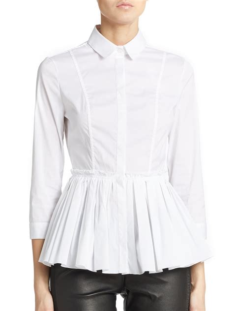 burberry peplum top|Cotton Peplum Blouse in White .